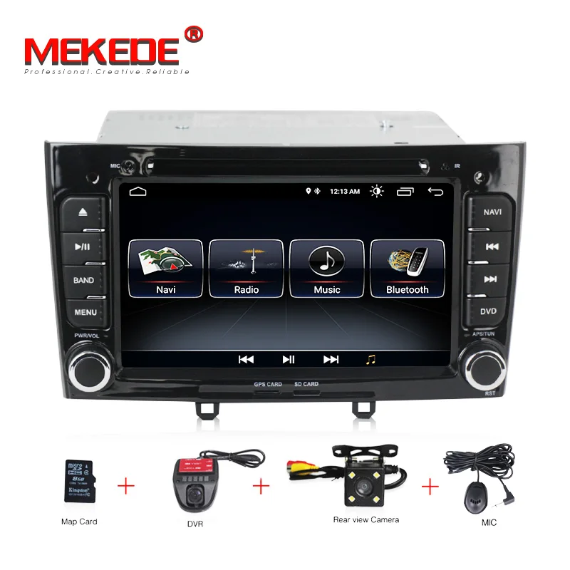 HD 1024x600 Android 8,1 7 дюймов Автомобильный DVD мультимедиа для peugeot 308 408 с wifi радио gps навигация 8G карта - Цвет: CAR DVD CAMERA   DVR