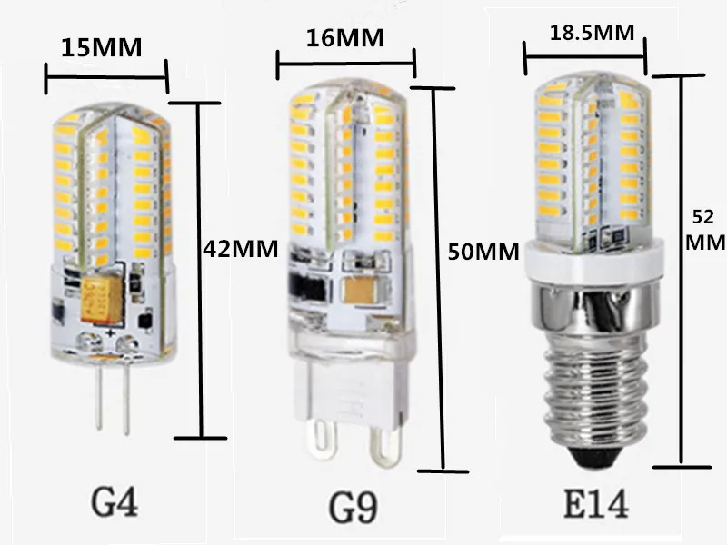 При заказе 1 10 штук&gt светодиодный лампы SMD 3014 Высокая мощность 64 чипы G4 G9 4 Вт E14 E12