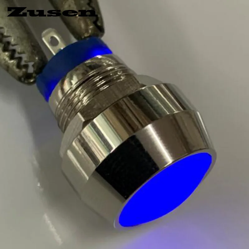 Zusen 12 мм купольная головка с синей светодиодной фиксацией Тип ZS12B 10ZD/B/12V/J/N 1NO