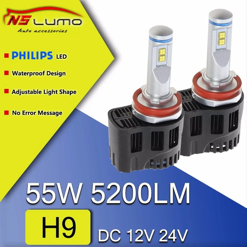 2 шт. H11 H8 H9 H4 H7 9012 HB3 HB4 HB5 9004 9007 55 Вт 10400LM светодиодный автомобиль P6 фар Conversion Kit Туман Лампа ДРЛ супер белый