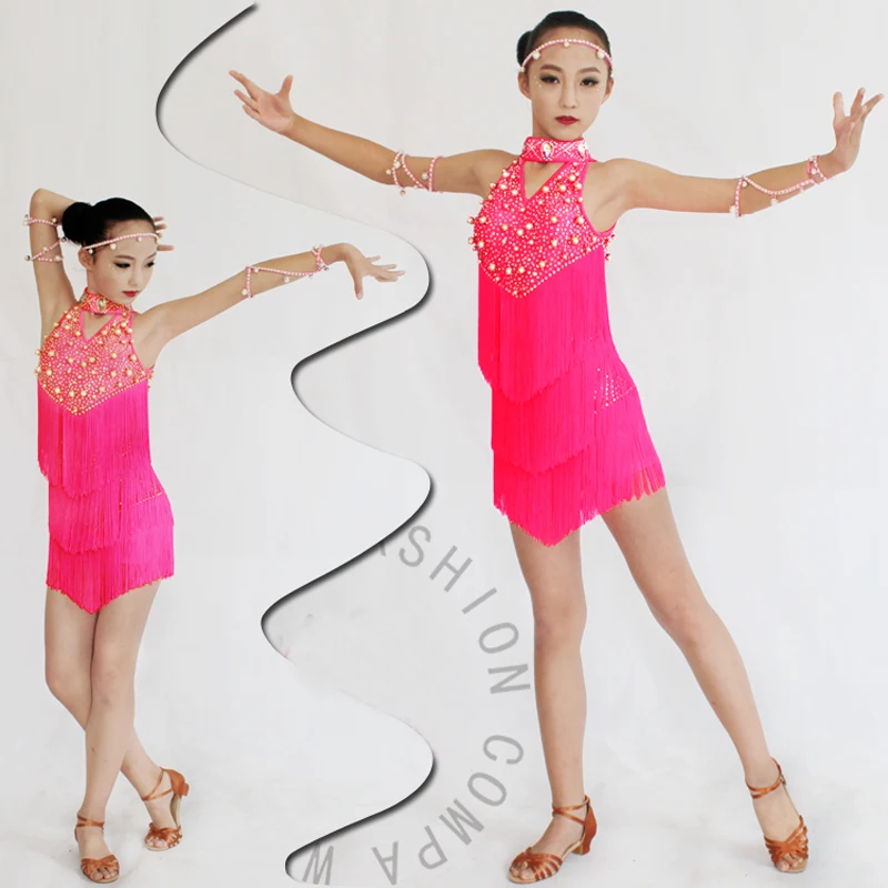 Латинская юбка для танцев с бахромой девочек хорошее качество на заказ детское