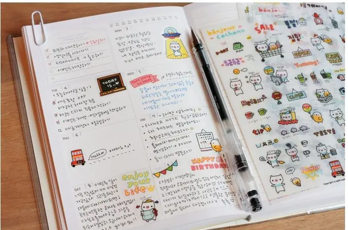 6 шт. прозрачный Органайзер из ПВХ в виде свиньи|planner stickers|diary stickerscalendar diary |