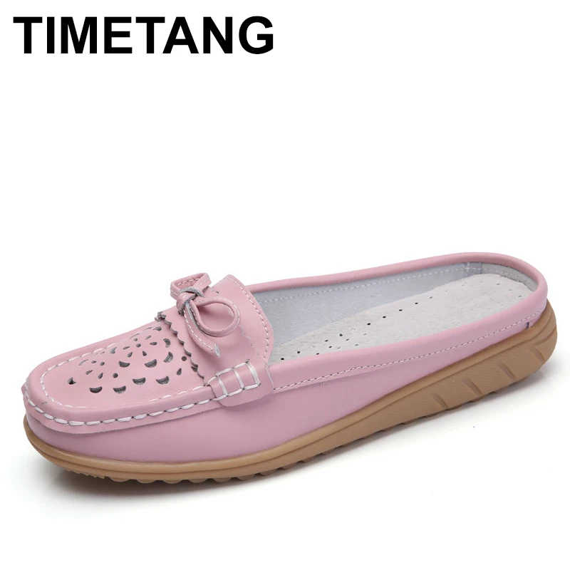 

Женские кожаные шлепанцы TIMETANG, летние шлепанцы, C295, размера плюс