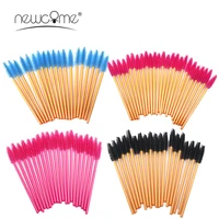 newcome 50pcs high quality nylon disposable mascara wands soft mascara brush wand eyebrow comb brushes professional eyelashes