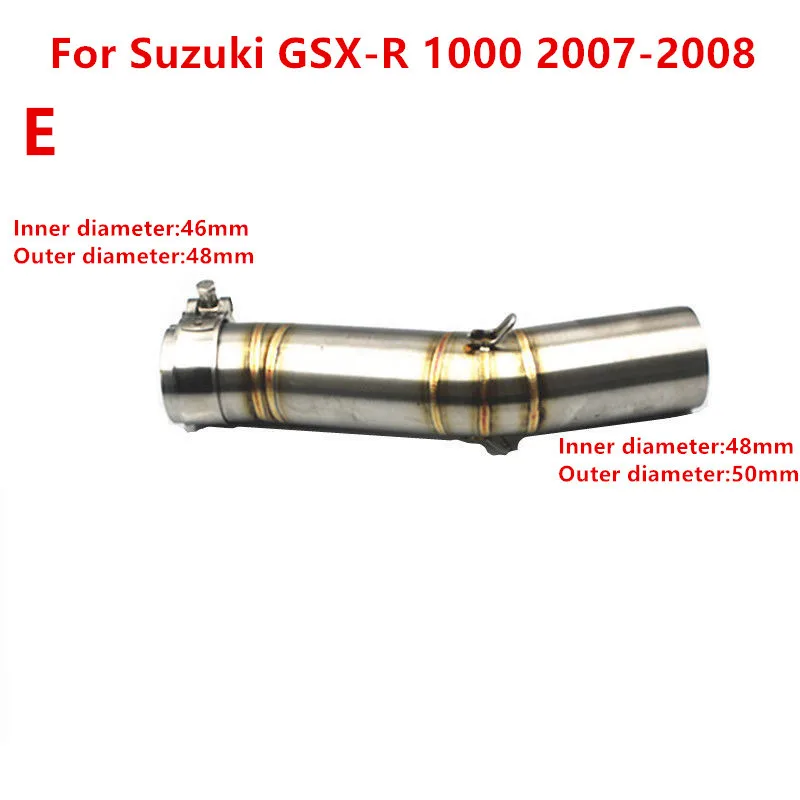 Motorcycle 51MM Exhaust Muffler Mid Link Pipe Elbow For Suzuki GSX-R 600 750 1000 2005-2015 | Автомобили и мотоциклы