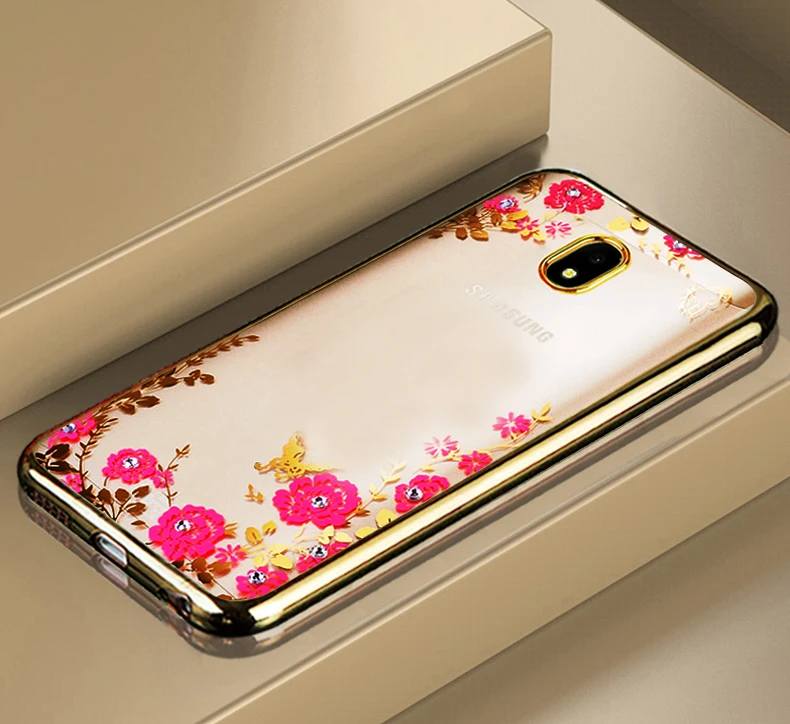 YueTuo etui, coque, чехол, чехол для samsung Galaxy j7 Pro j730 Прозрачный 3d чехол для телефона s задняя крышка Мягкий ТПУ цветочные аксессуары