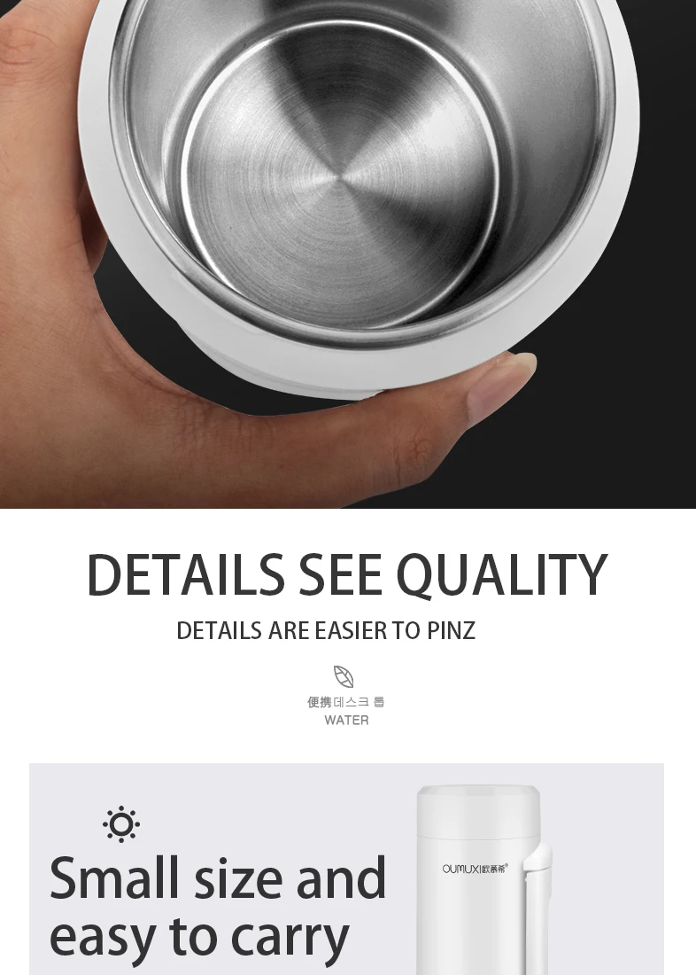 Electric Kettles mini water bottle Portable travel thermos mug milk boiling cup smart teapot Stainless stee thermostat hot water