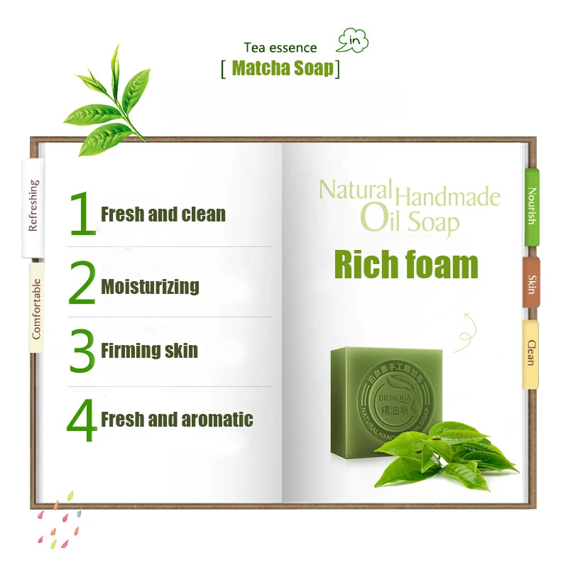 Органическое очищающее средство для лица Matcha Green Tea Отбеливающее ручной работы