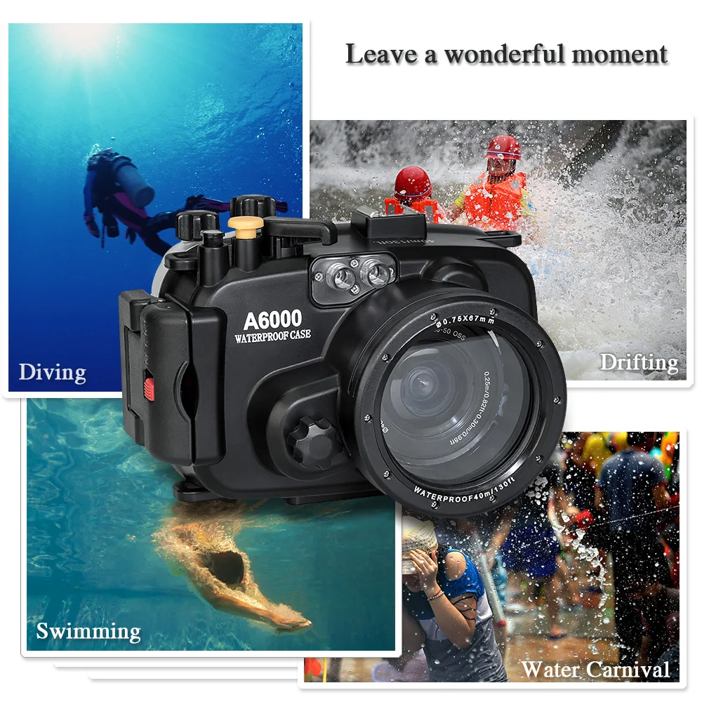 Водонепроницаемый корпус для камеры Sony A6000 подводный 40 м непроницаемый чехол