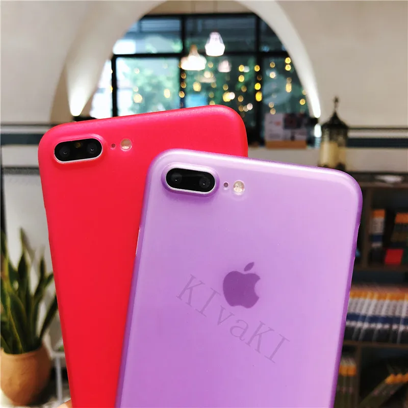 Тонкий Матовый Жесткий Ультратонкий чехол из поликарбоната для iPhone 6 6s 7 8 Plus