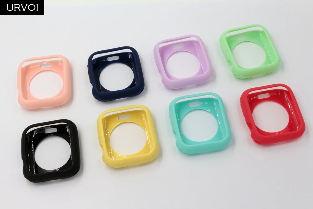 URVOI конфетный, TPU чехол для apple watch series 5 4 3 21 цветной защитный чехол для iWatch 38 42 40 44 мм подходит для ультратонкой рамки