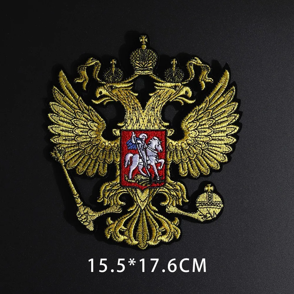 Фото Изящная вышивка, модель России, жилет на спине, мотоциклетная Байкерская модель с российским государственным гербом, Двойная модель №4