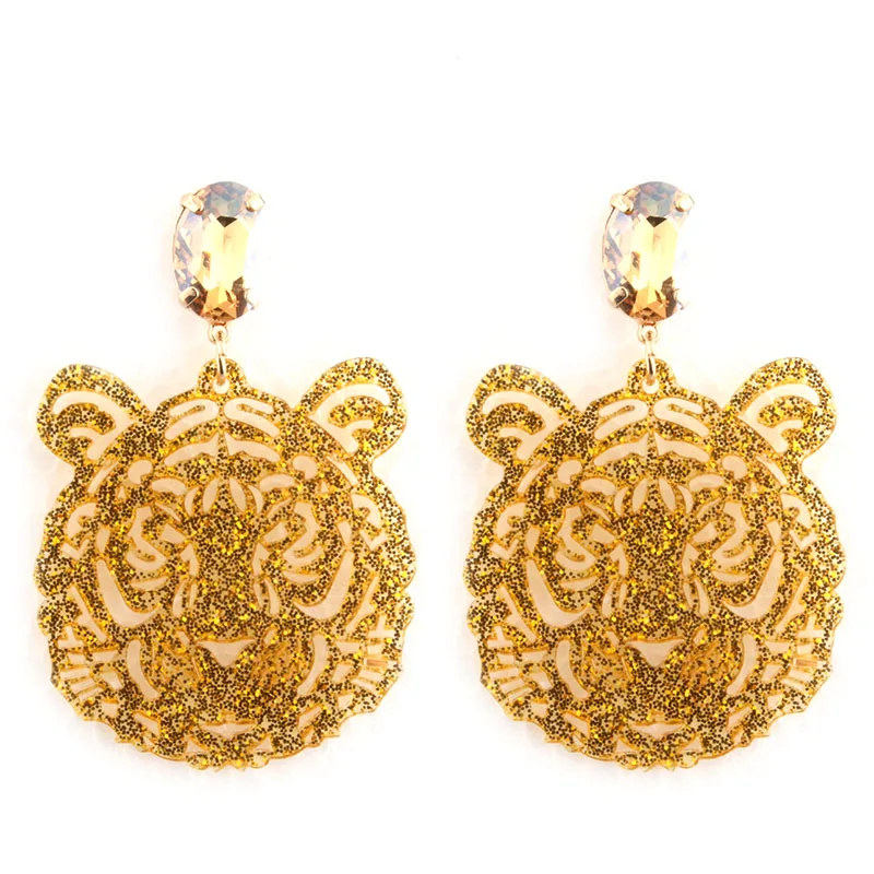 Новые висячие серьги NeeFu WoFu с головой тигра большие из смолы длинные аксессуары