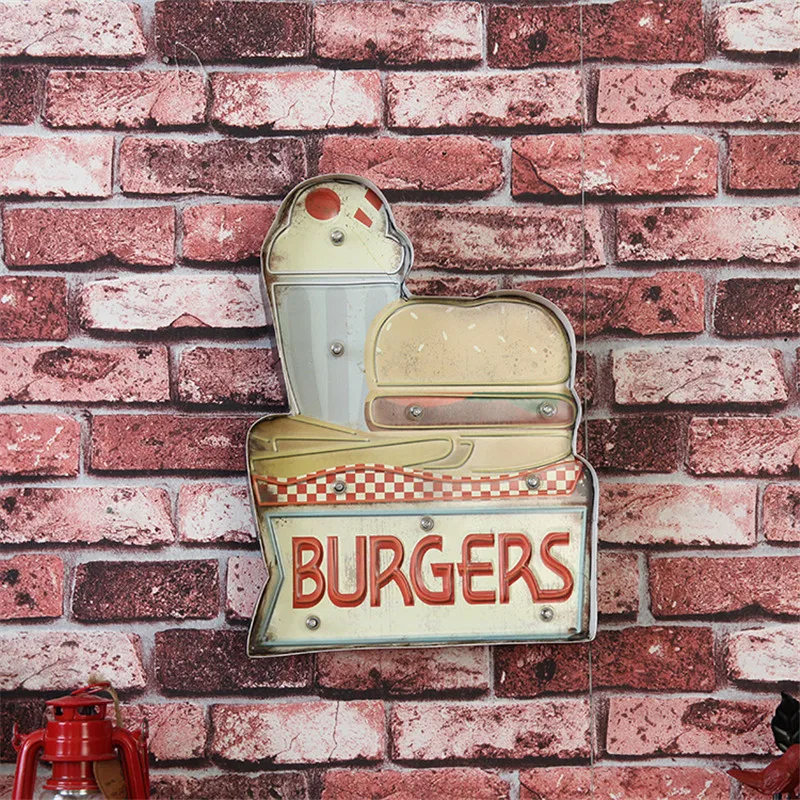Гамбургеры Гамбург Led неоновый свет вывеска кафе быстрого Еда торт ham пиццы Декор