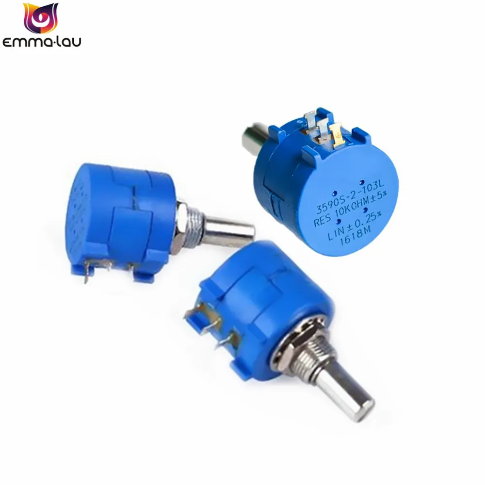 1 шт. 3590S 100K Ohm 2 103L вращающийся с проволочной обмоткой прецизионный потенциометр