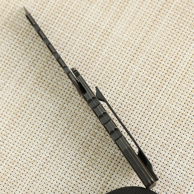 Складной нож GODFUR Black STO карманный резец из титанового сплава с лезвием M390 для
