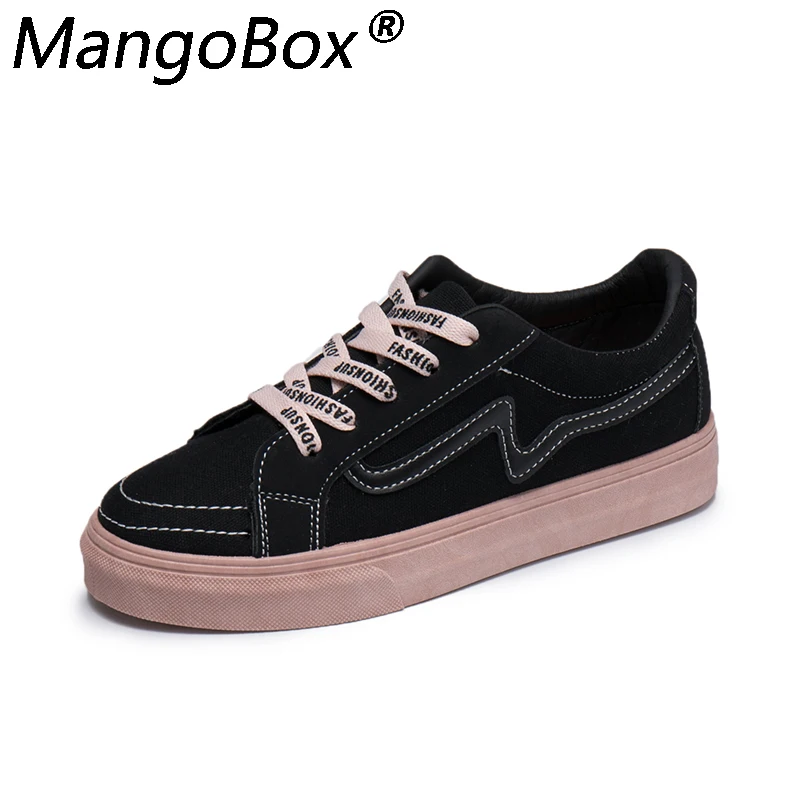 Brand New for Couples Casual Shoes 2018 Retro Style Platform Sneakers Female Leather Black White Color Lace Up Flats Shoe | Обувь