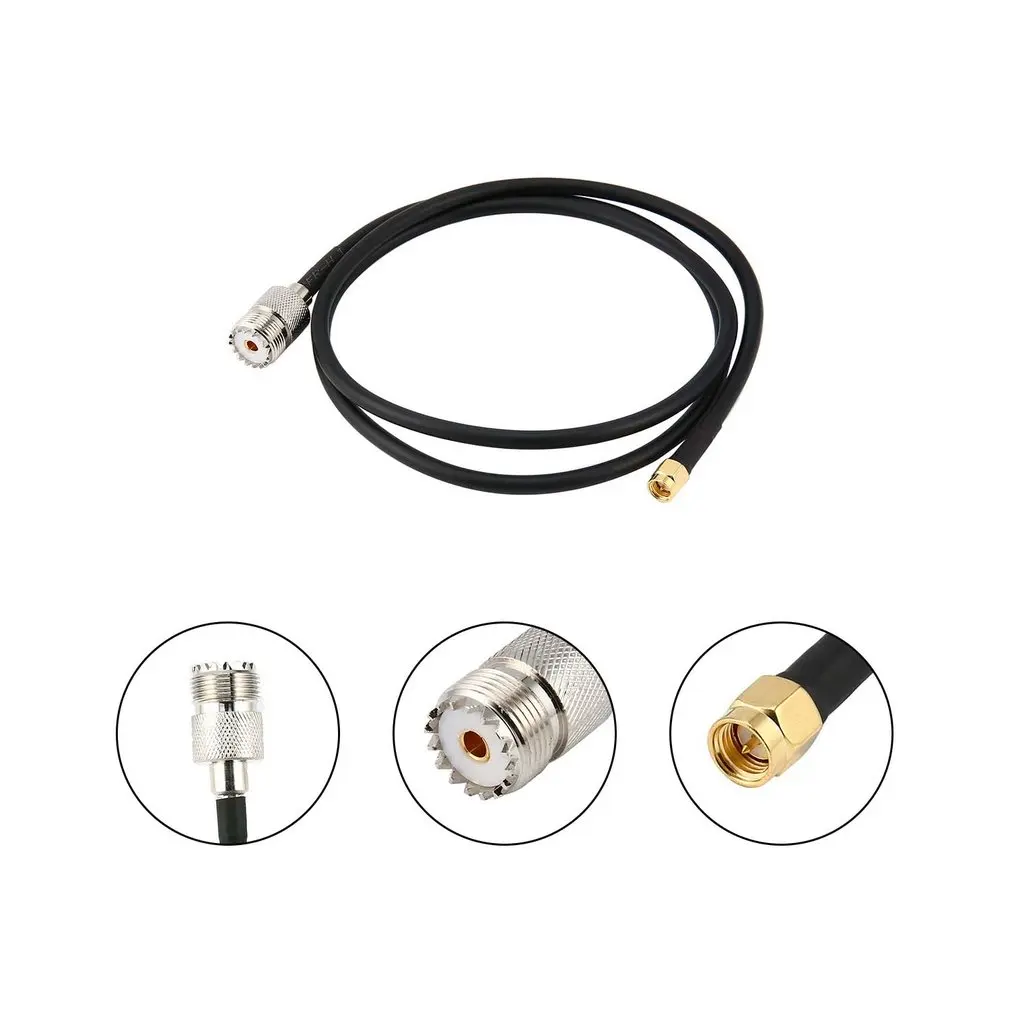 Sma Мужской Pl259 к Uhf Женский SO239 удлинитель разъемы 1 метр Черный для Yaesu значок Kenwood радио