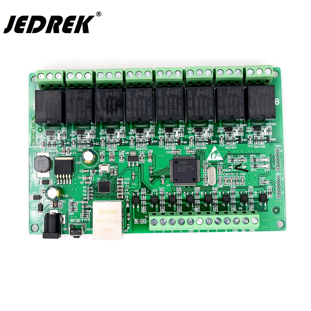 Сетевое реле TCP/IP 8 Way IO каналов веб двойное управление Ethernet интерфейс RJ45 TCP Modbus UDP