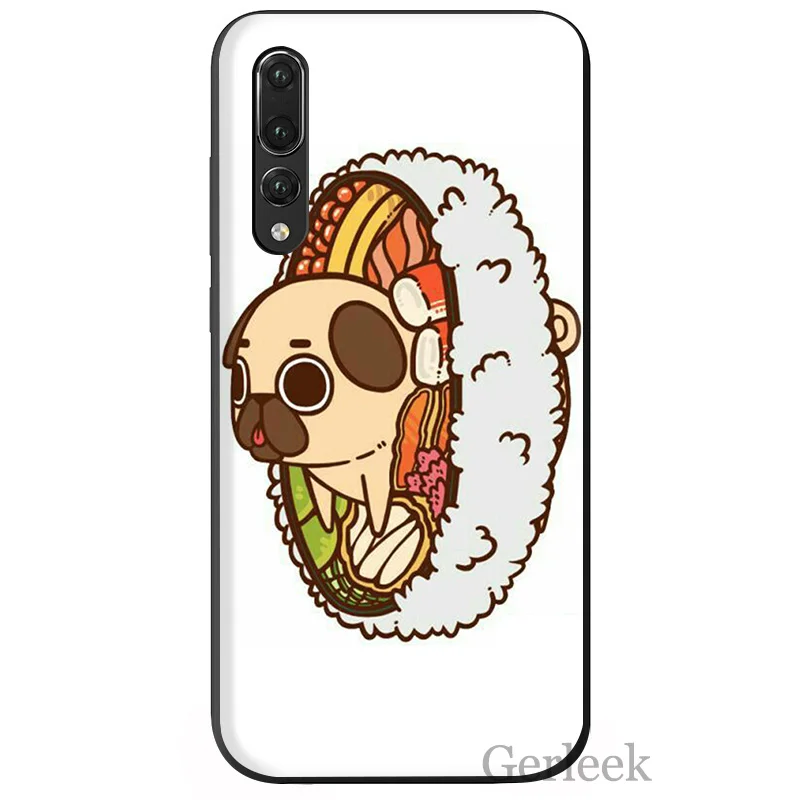 Мобильный телефон чехол Sushi Pug новинка Fundas для Huawei P Smart P30 P8 P9 P10 P20 Lite Pro