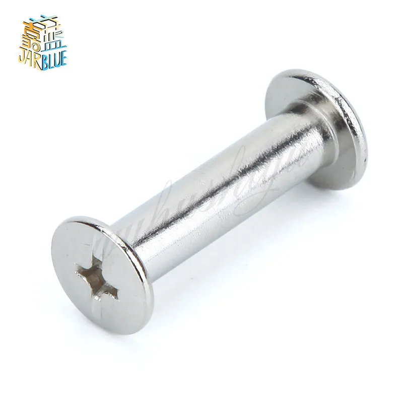 

100PCS M5*4/5/6/8/10/12/15-125mm Nickel Plated Iron Rivet Book Picture Binding Screw Nail Recipes Albums Butt Rivet Leaflet