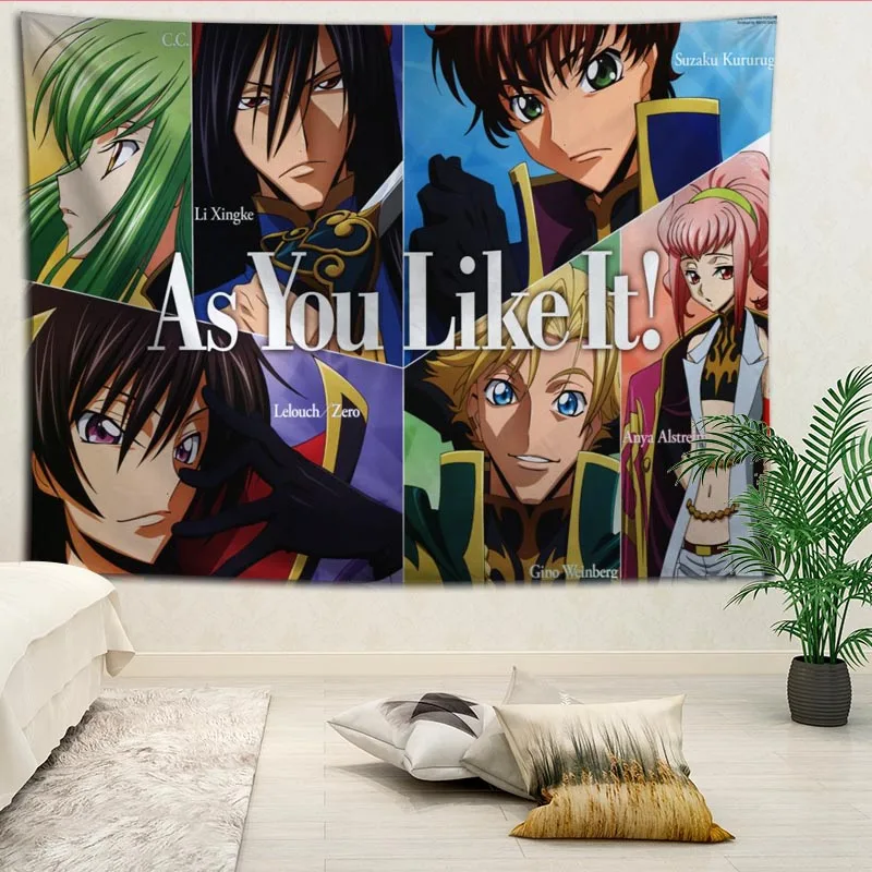 Новое поступление гобелен с принтом Geass индивидуальным кодом больше размеров