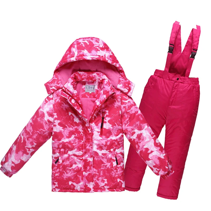 Boys Girls Ski Suits Waterproof Windproof Snow Pants+jacket Set of Winter Sports Suit for Clothes | Мать и ребенок