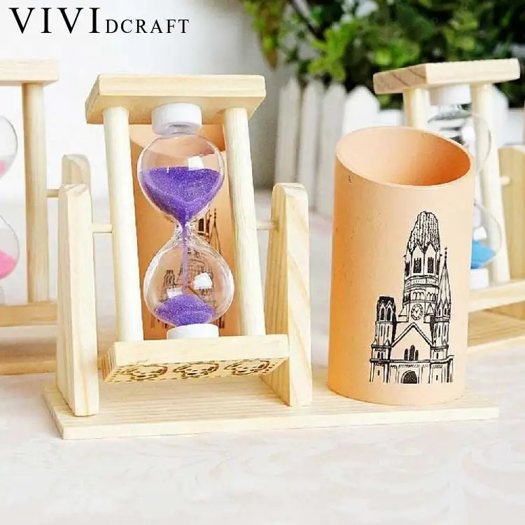 Vividcraft креативный таймер деревянный держатель для ручек офисные аксессуары с