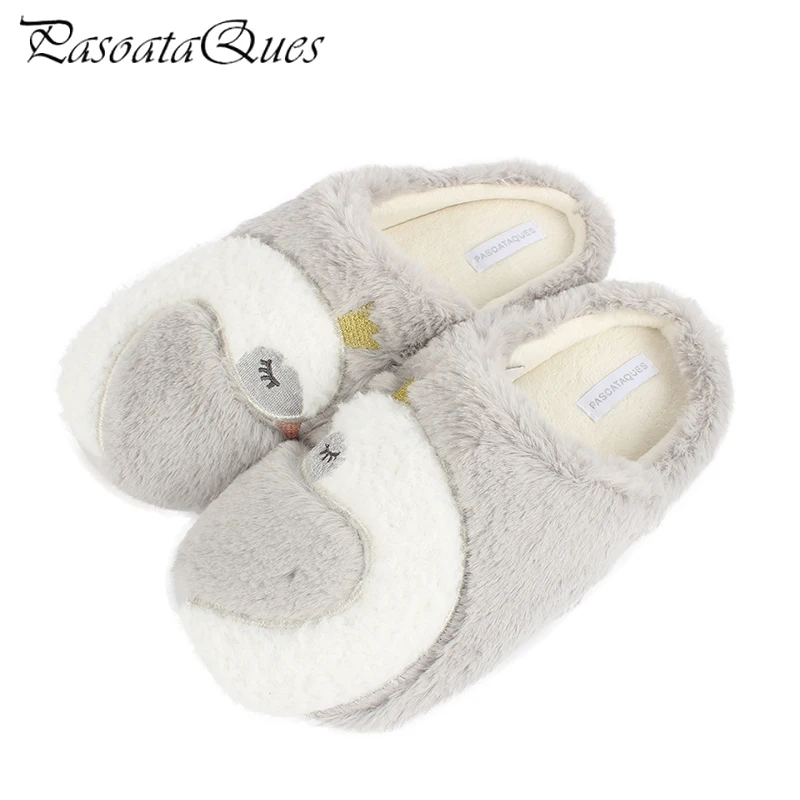 

New Arrival Fashion Cute Swan Non-slip Flock Women Slippers Warm Comfortable Indoor Women Home Shoes Pasoataques Brand 1852