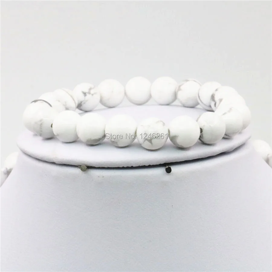 8mm Natural White Turkey Stone Beads Bracelet Girls Christmas Gifts Fashion Jewelry Making Design Hand Made Ornaments 7.5inch | Украшения и