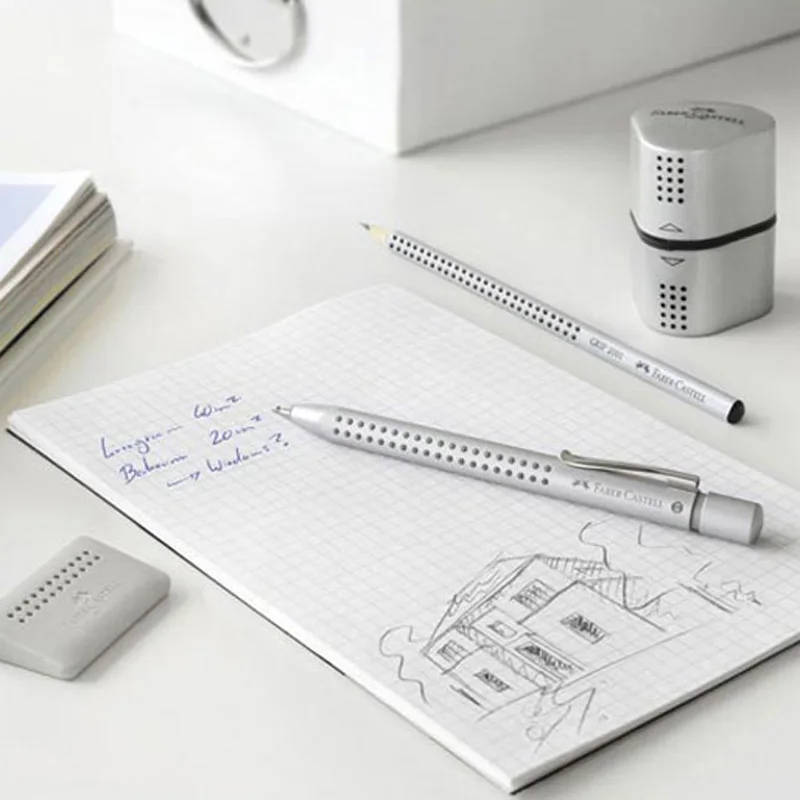 Faber Castell 183800 трио заточки окно Grip 2001 Серебро для Blacklead/Цветной/Jumbo карандаши серый 3