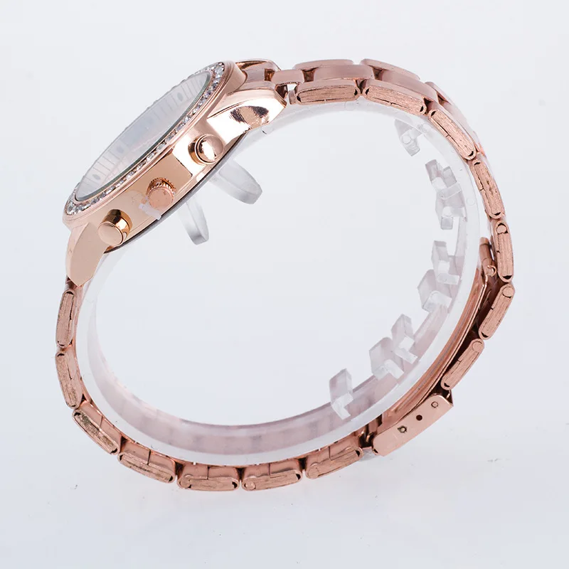 Montre Femme роскошные женские часы розового золота geneva со стразами из металлического
