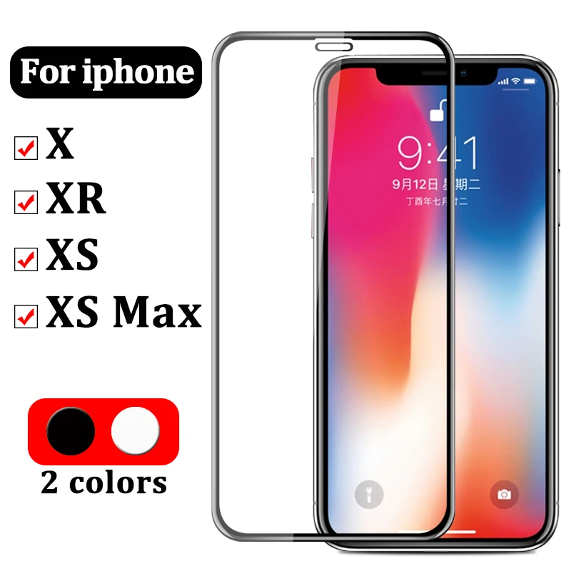 Закаленное стекло 10D с полным покрытием для iphone x Защитная пленка экрана APhone Aifon xs