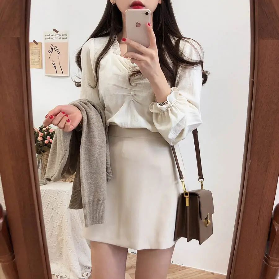 S-XL размера плюс Весна femme Повседневная летняя блузка для девочек Женская рубашка с длинным рукавом лоскутные женские блузки Женский Топ vetement femme