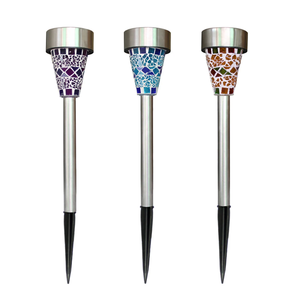 Солнечное садовое освещение наружное декоративное мозаичное стекло дорожное