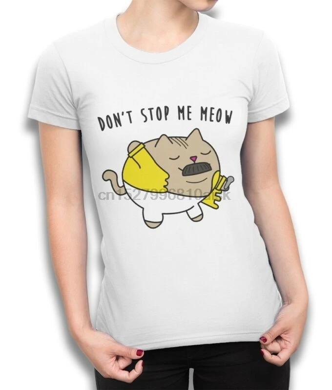 Королева не остановит меня сейчас забавная футболка Фредди Меркьюри кошка