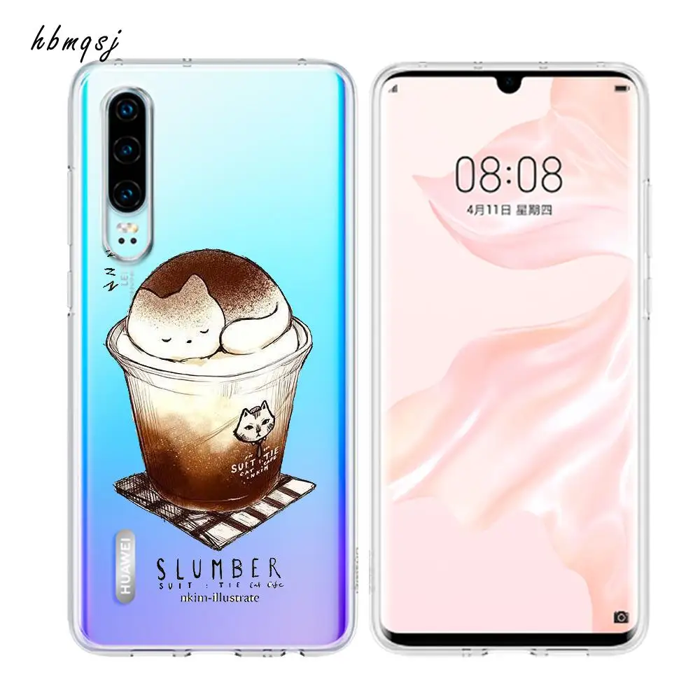 Чехол для huawei p30 lite p20 pro p10 p9 p8 funda оригинальный силиконовый чехол панда милый кот