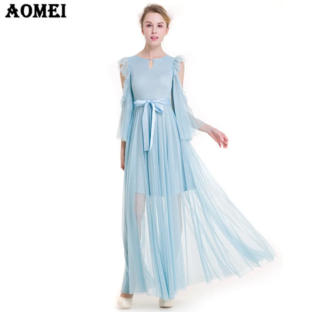 Новинка 2019 года сезон весна-лето длинное платье для девочек однотонное шифоновое