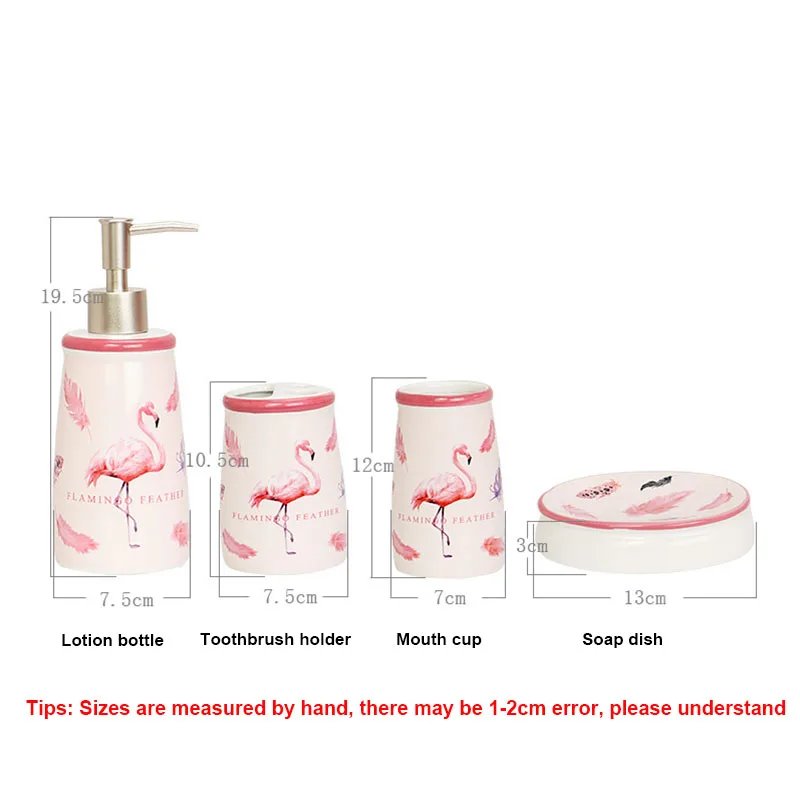 4 шт керамический набор для ванной комнаты Фламинго высокого класса ванная