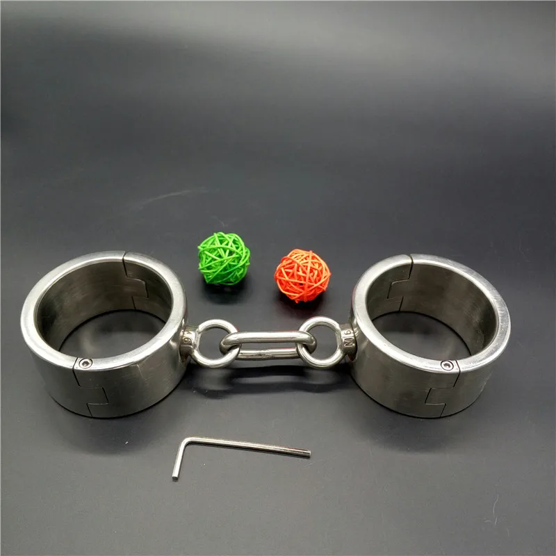 Наручники тяжелого типа из нержавеющей стали БДСМ фетиш раб наручные