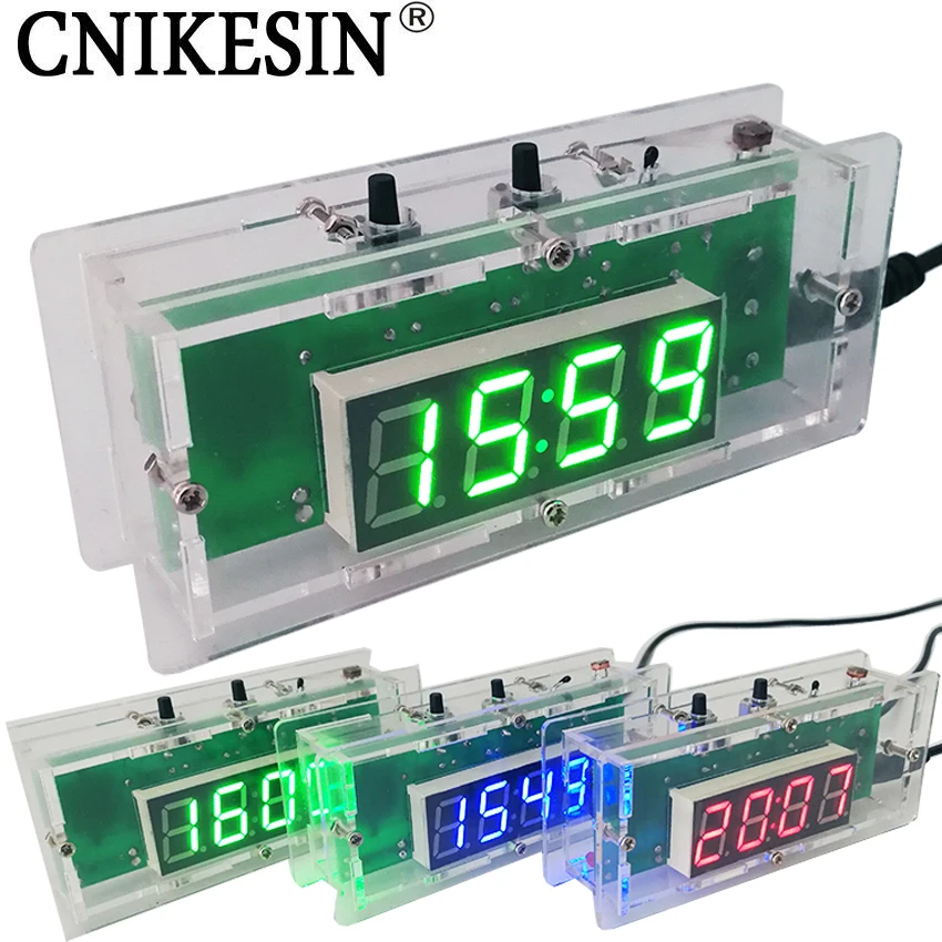 CNIKESIN DIY kit цифровые часы электронные C51 микроконтроллер светодиодный цифровой