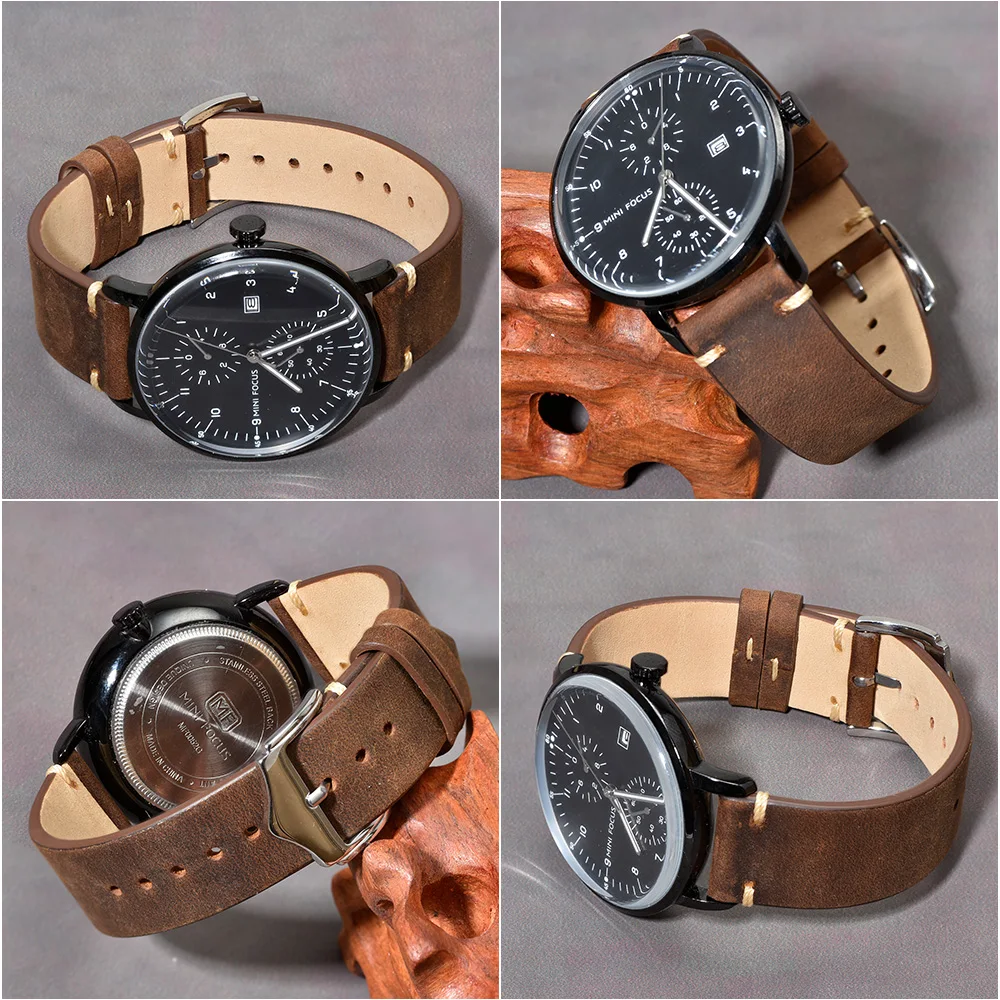 BEAFIRY Hot Brown Vintage Crazy Horse Genuine Leather 18mm 20mm 22mm Watch Band Calfskin Leather Watch Strap for Men Women  Belt