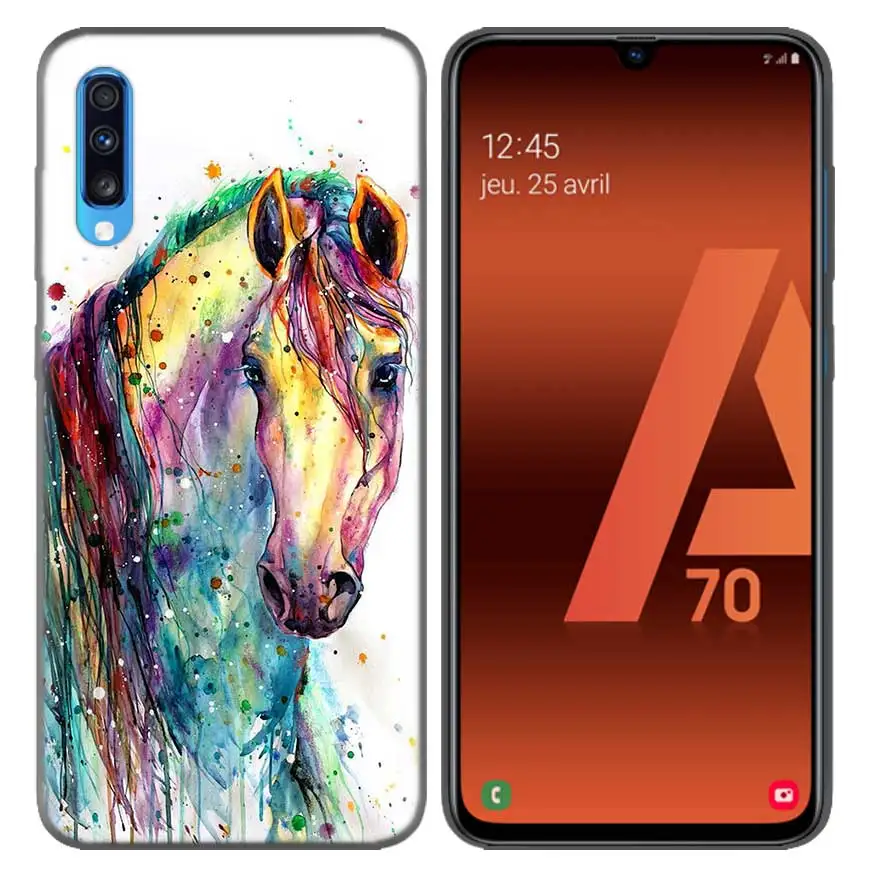 Акварель лошадь бегущие лошади узор чехол для samsung Galaxy A10 A20 A30 A40 A50 A60 A70 A80 A20e A6 A8 A7 A9 плюс