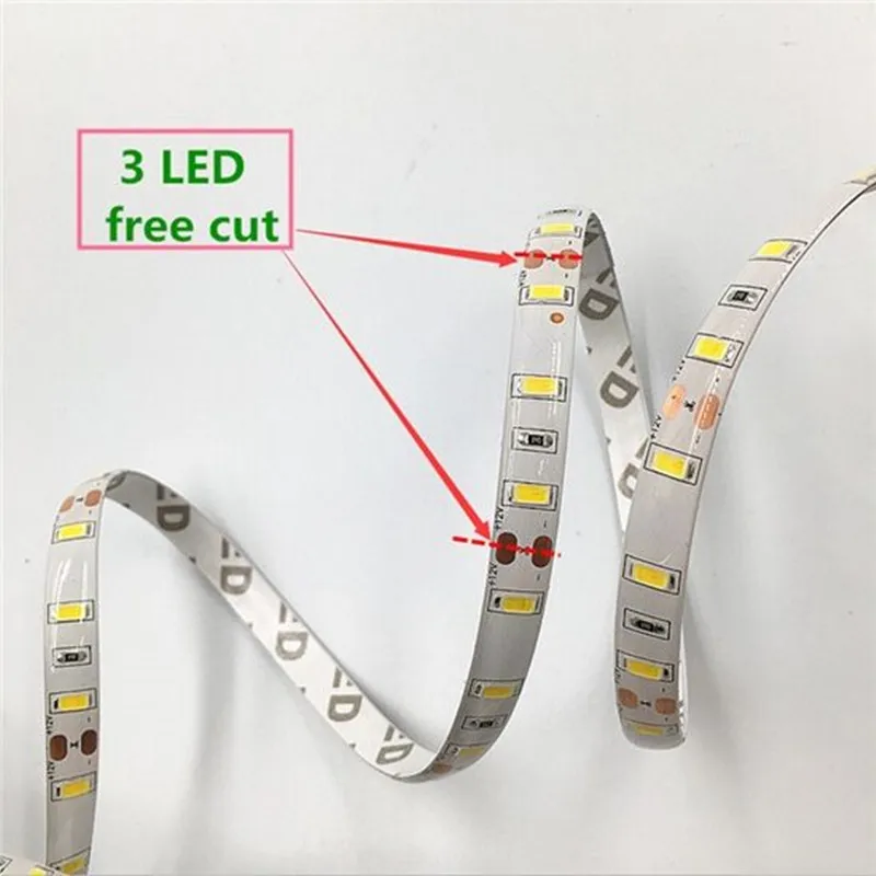 5 м/рулон 5630 Светодиодная лента DC12V 60 LED/M м 300led не водонепроницаемый SMD 5630/5730