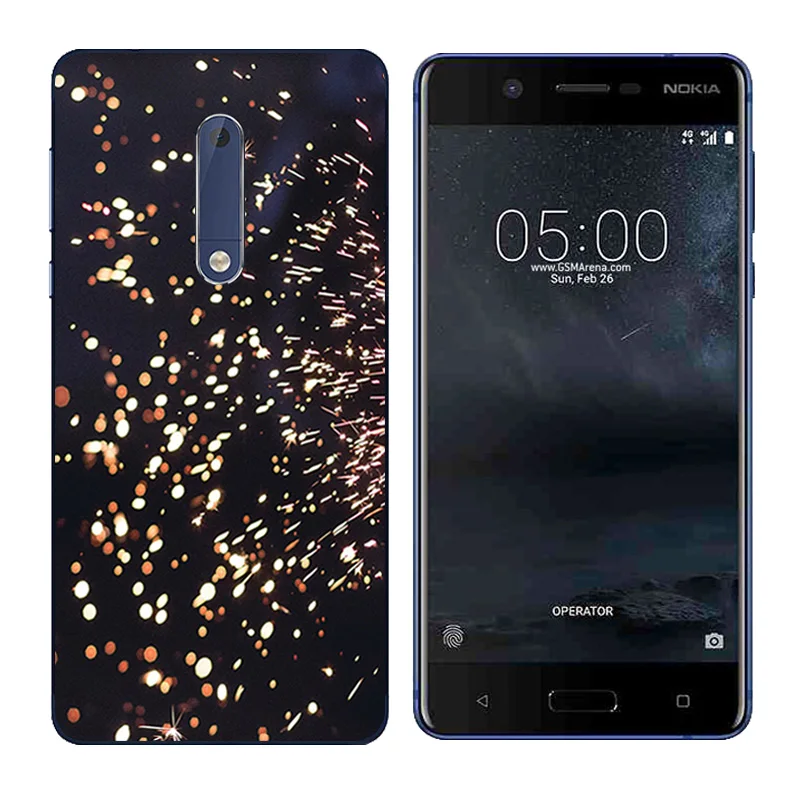 Case for Nokia 5 Back Cover 5.2 Inch Silicone Soft TPU Snowflake Printing Nokia5 Cases Coque Bag Shell |