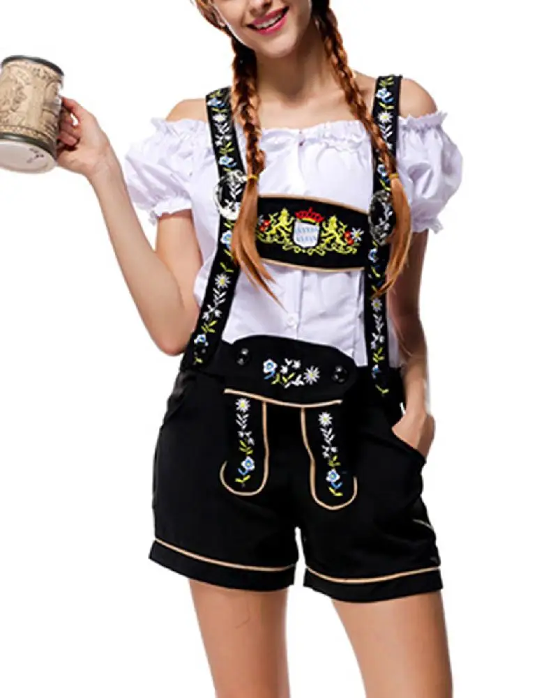Женский классический костюм в стиле ретро Oktoberfest комплект из топа с открытыми