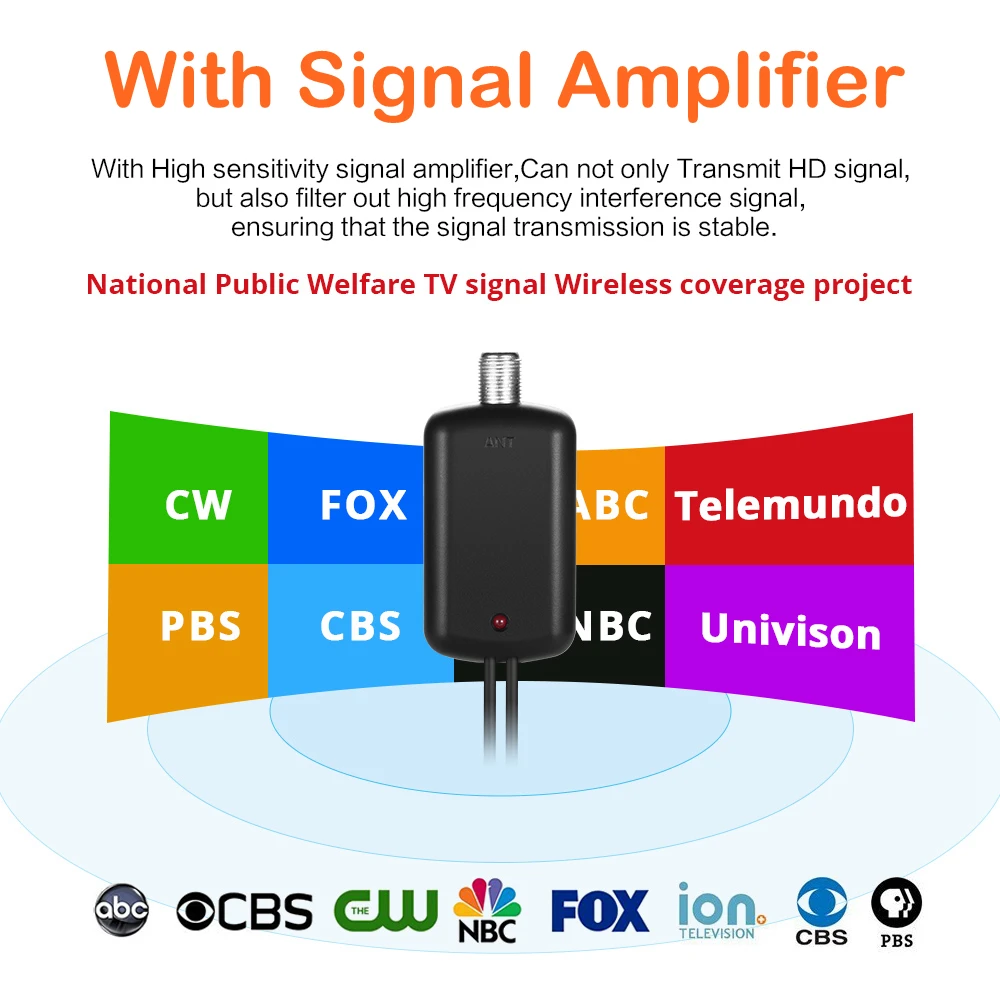 HDTV Indoor TV Antenna with Signal Amplifier Booster Aerial Freeview TDT Cable Television Satelite 120 Miles Range | Электроника