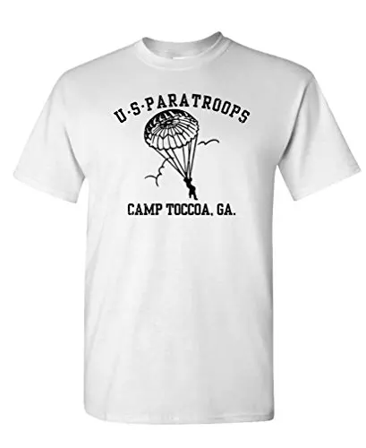 

Fashion 2017 Men Short Sleeve Tshirt Us Paratroops Camp Toccoa Wwii Ww2 Army T Shirt Graphics T Shirt Hot Sale