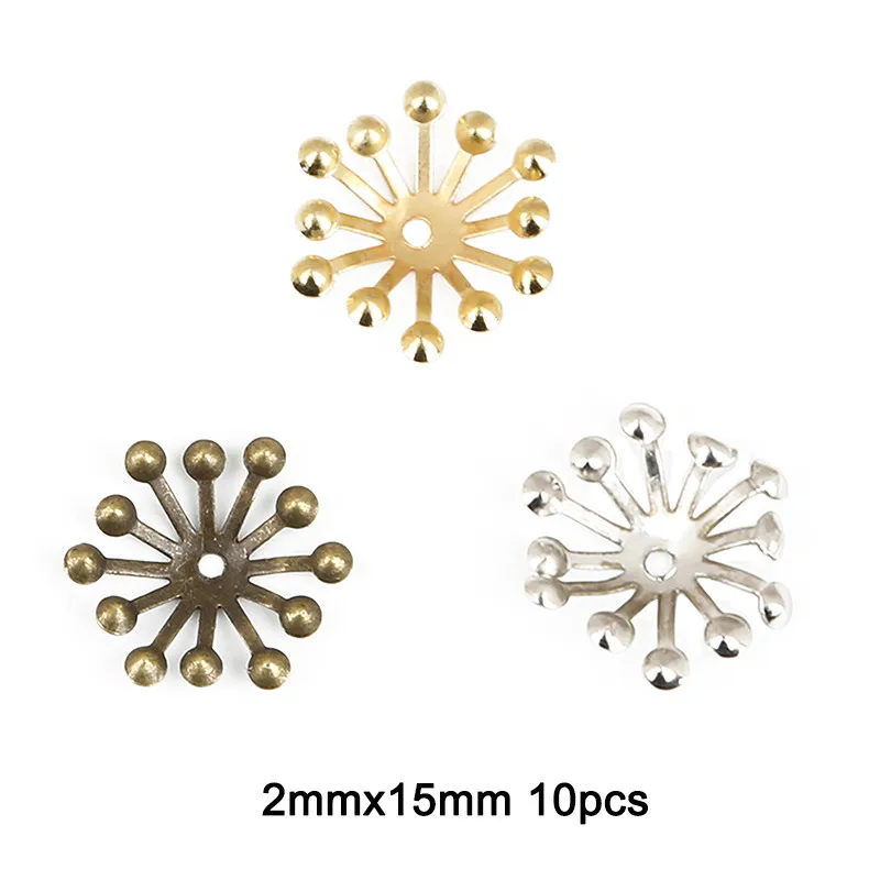 2mmx15mm 10 шт. лунные филигранные цветочные обертки античная бронза металлические поделки Разъемы для DIY украшения Драгоценности для скрапбукинга аксессуары - Color: 2mmx15mm