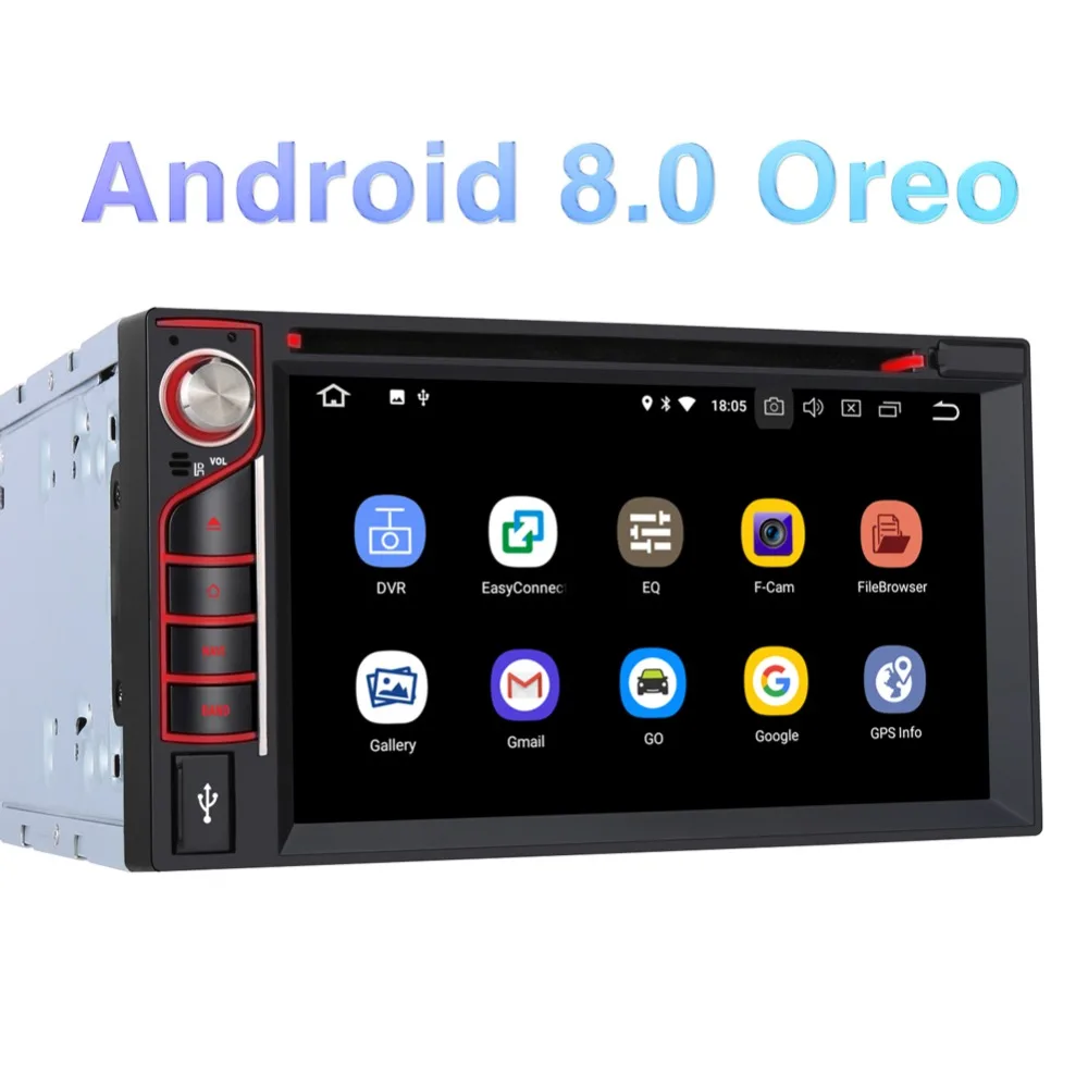 Pumpkin 2 Din 6.2'' Android 8.0 Car Radio DVD Player Universal Stereo GPS Navigation 4GB RAM Wifi 3G DAB+ FM/AM Rds | Автомобили и